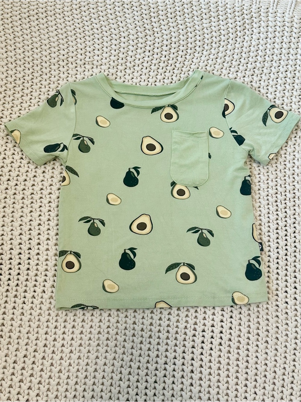 Kyte BABY 18-24‎ Months Bamboo Avocado Print Pocket Tee Summer